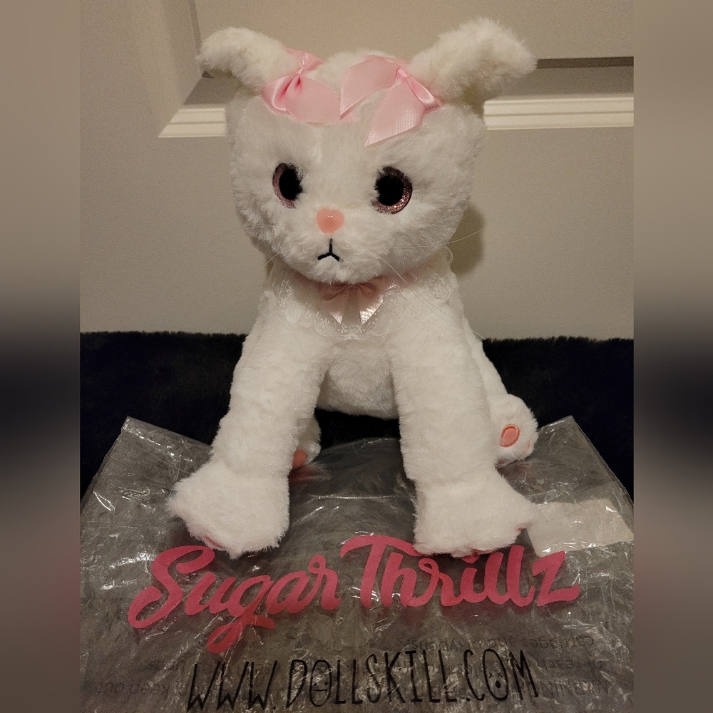 Sugar Thrillz Dolls Kill Stuffed White Plush Kitty Cat